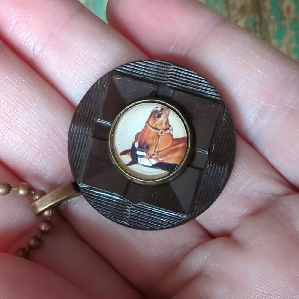 WHIMSY HOUSE I NWT Upcycled Vintage Button Horse Necklace Pendant